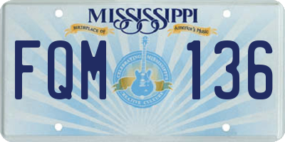 MS license plate FQM136