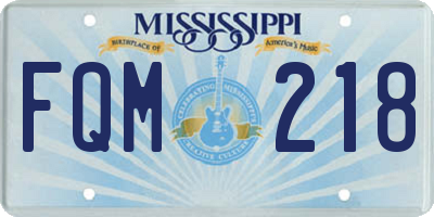 MS license plate FQM218