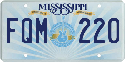MS license plate FQM220