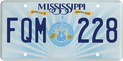MS license plate FQM228
