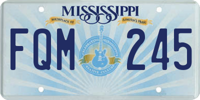 MS license plate FQM245