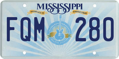 MS license plate FQM280