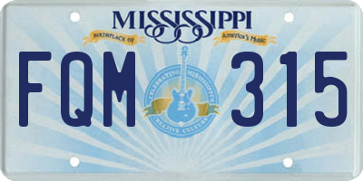 MS license plate FQM315