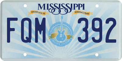 MS license plate FQM392