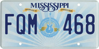 MS license plate FQM468