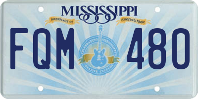MS license plate FQM480