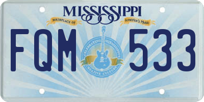 MS license plate FQM533