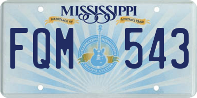 MS license plate FQM543