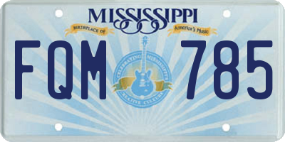 MS license plate FQM785