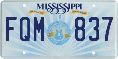MS license plate FQM837