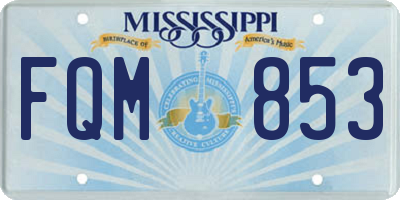 MS license plate FQM853