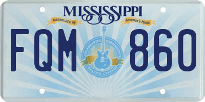 MS license plate FQM860