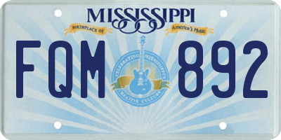 MS license plate FQM892