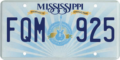 MS license plate FQM925