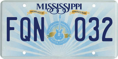 MS license plate FQN032