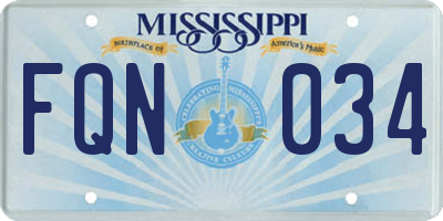 MS license plate FQN034