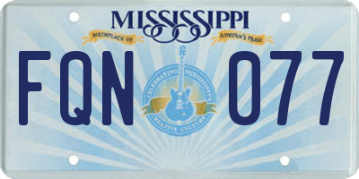 MS license plate FQN077