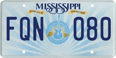 MS license plate FQN080