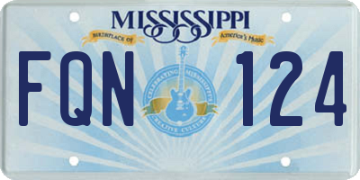 MS license plate FQN124