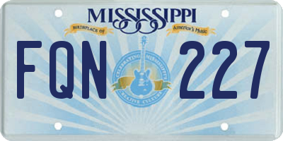 MS license plate FQN227