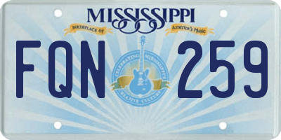 MS license plate FQN259