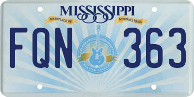 MS license plate FQN363