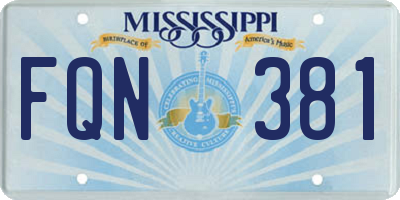 MS license plate FQN381