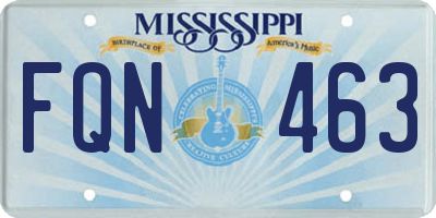 MS license plate FQN463