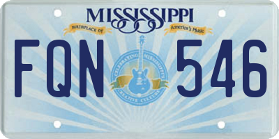 MS license plate FQN546
