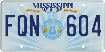 MS license plate FQN604