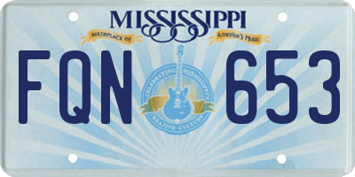 MS license plate FQN653