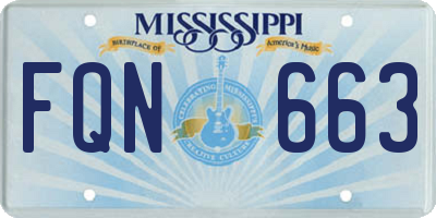 MS license plate FQN663