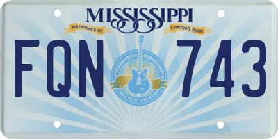 MS license plate FQN743