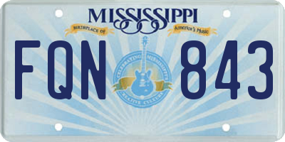 MS license plate FQN843