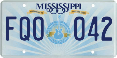 MS license plate FQO042