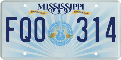 MS license plate FQO314