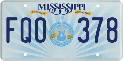 MS license plate FQO378