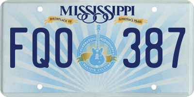 MS license plate FQO387