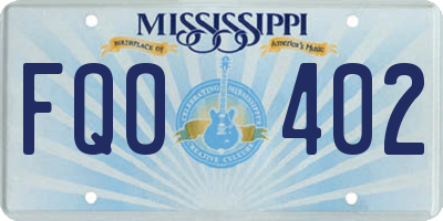 MS license plate FQO402