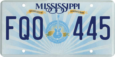 MS license plate FQO445