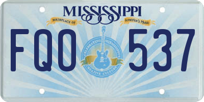 MS license plate FQO537