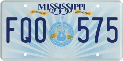 MS license plate FQO575