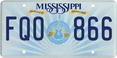 MS license plate FQO866