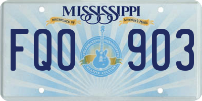 MS license plate FQO903