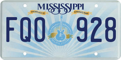 MS license plate FQO928