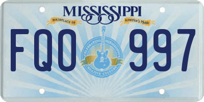 MS license plate FQO997