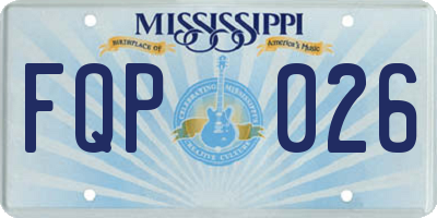 MS license plate FQP026