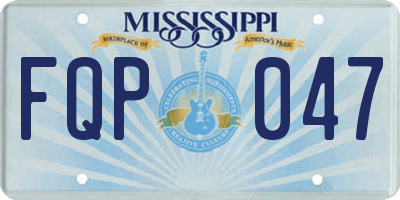 MS license plate FQP047