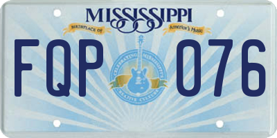 MS license plate FQP076