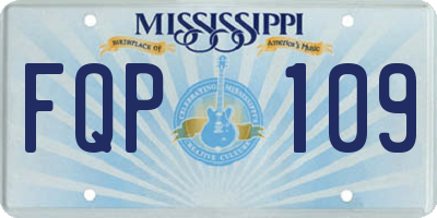 MS license plate FQP109